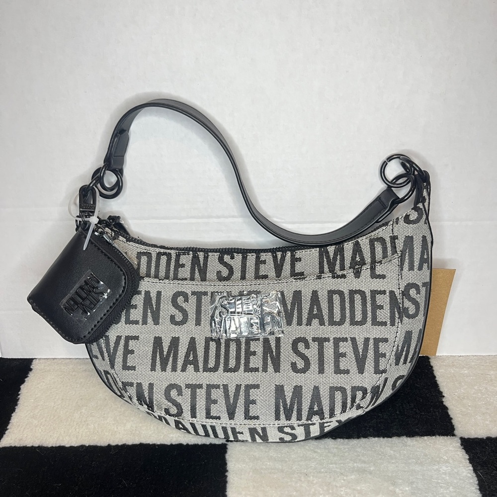 NWT Steve Madden BArmin All Over Logo Shoulder Bag - Picture 2 of 8